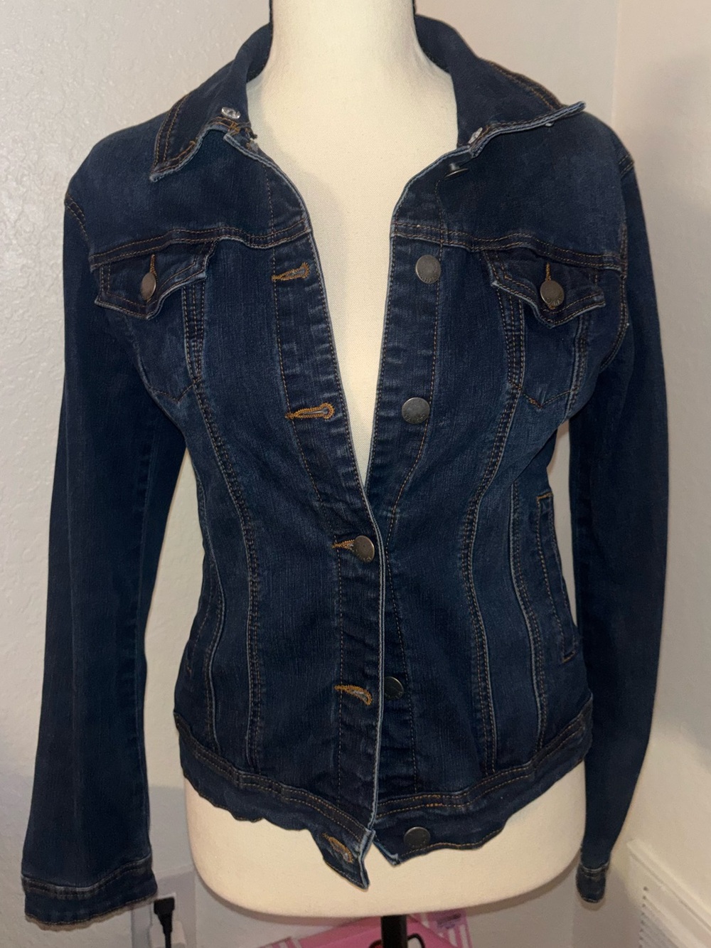 Tahari Dark Blue Denim Jean Jacket for Women